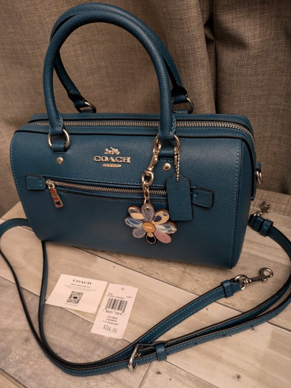 Coach Rowan Satchel Deep Turquoise LIKE NEW